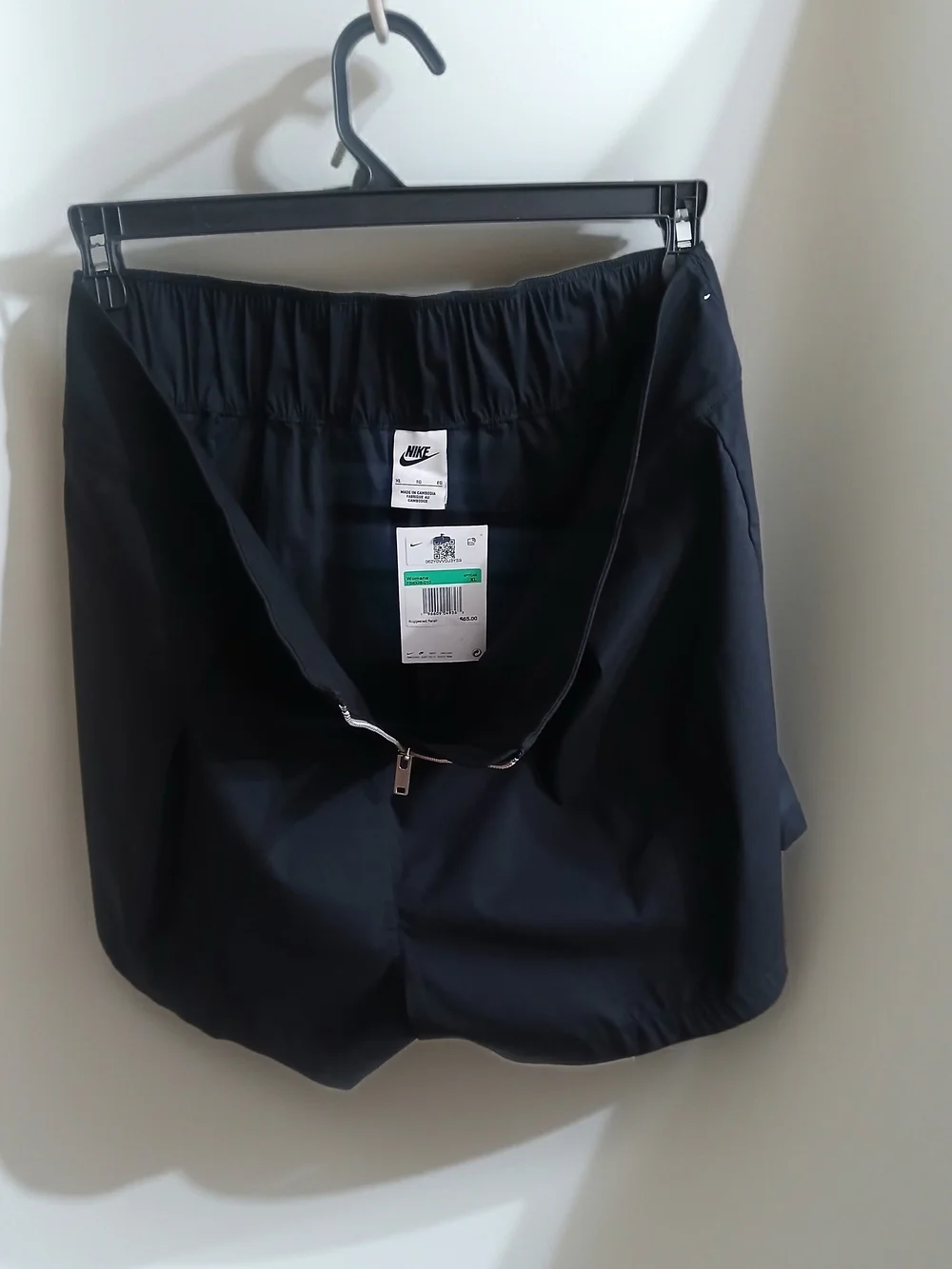 Womans  Nike Women's Black Athletic Shorts with Front Zipper